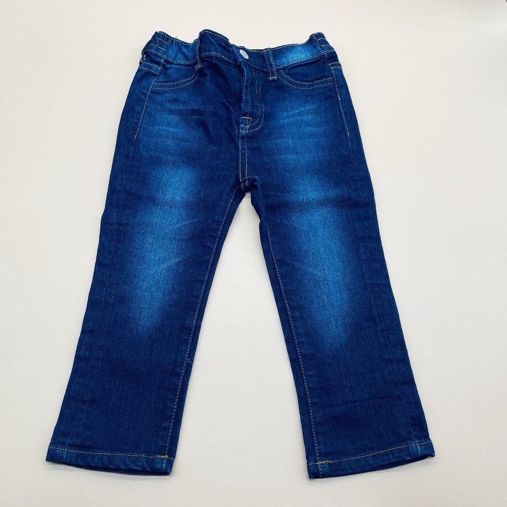 7 For All Mankind Baby Boys Elasticized Waist Cotton Blend Denim‎ Jeans Size 24M